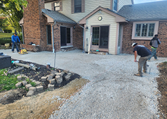 Paver patio installation detail