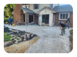 Custom paver patio installation detail