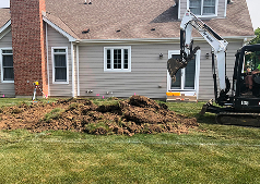 Custom paver patio installation detail