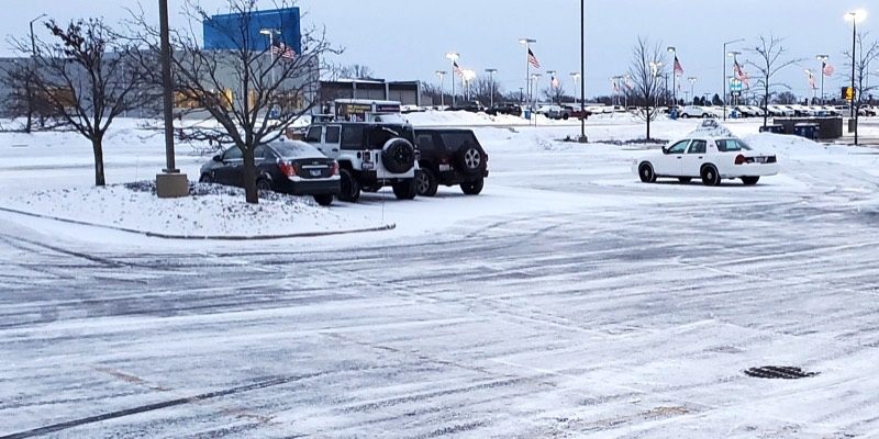 Cleared commercial parking lot in Algonquin