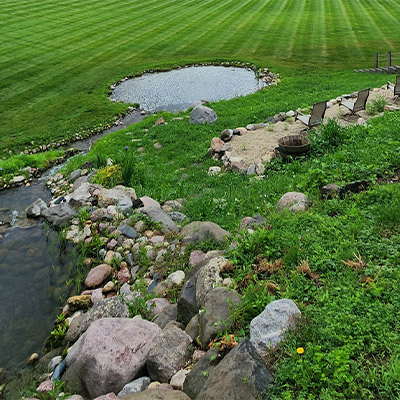 Yard grading and drainage improvements