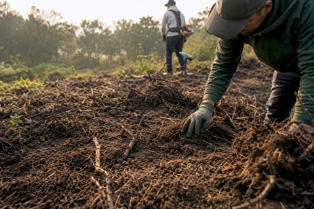 Brush clearing on clay soil in McHenry County