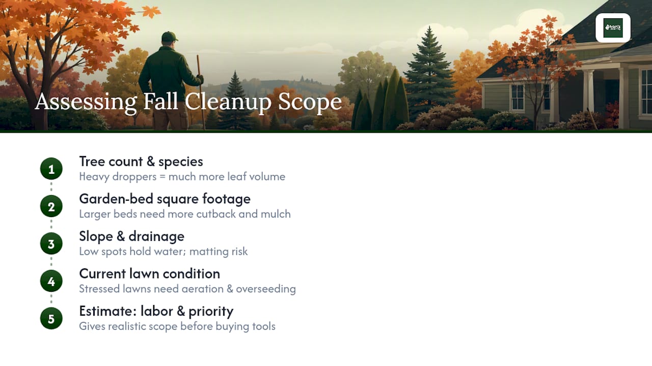 Four factors determining fall cleanup scope