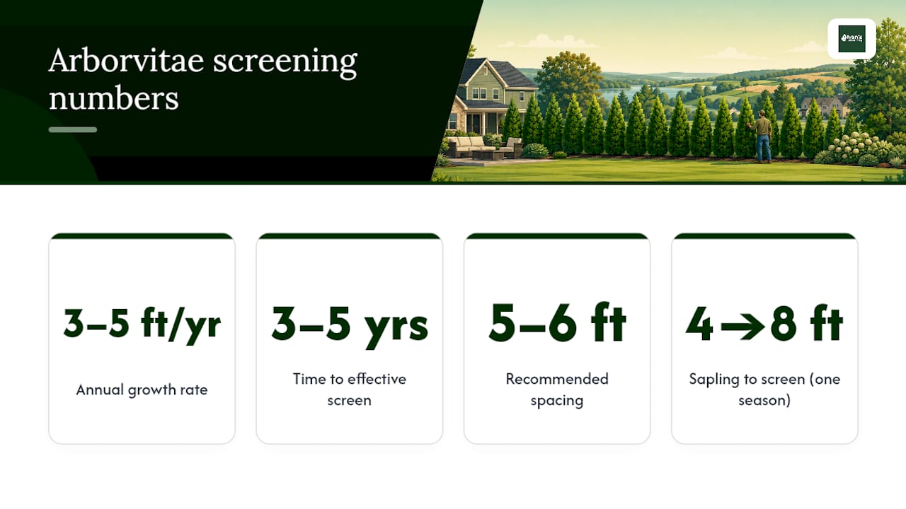 Arborvitae growth and spacing timeline