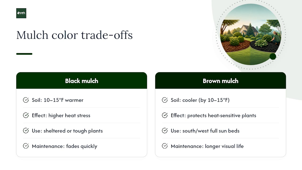 Black versus brown mulch soil temperature comparison