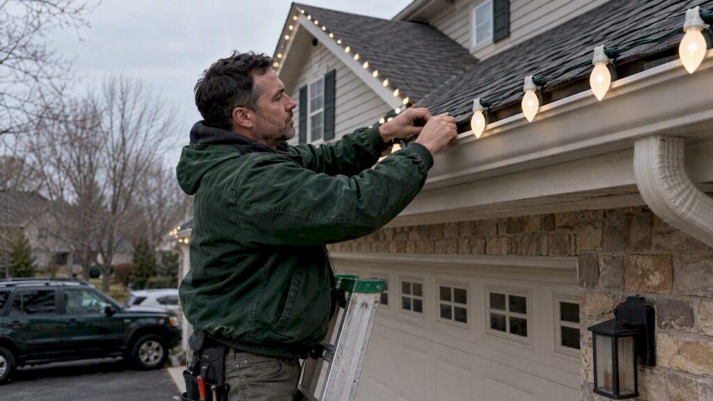 C7 and C9 lights on a roofline